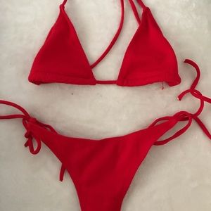 Red bathing suit
